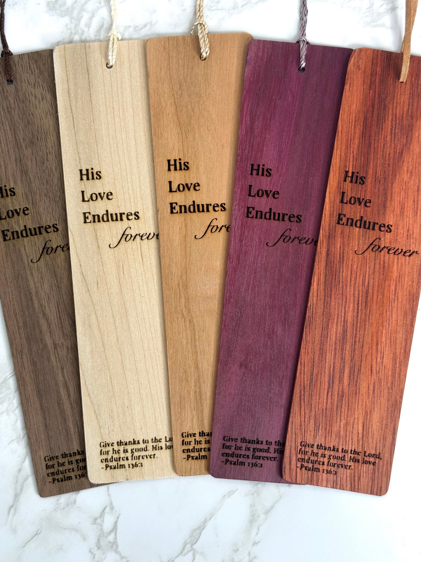 His Love Endures Forever - Wooden Bookmarks