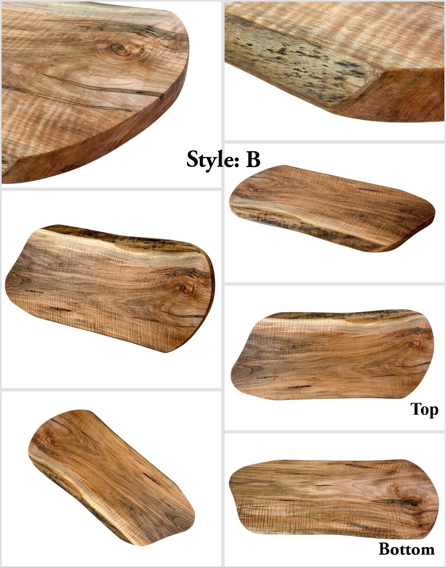 Live-edge Rustic Maple - Handmade Charcuterie Boards - one-off