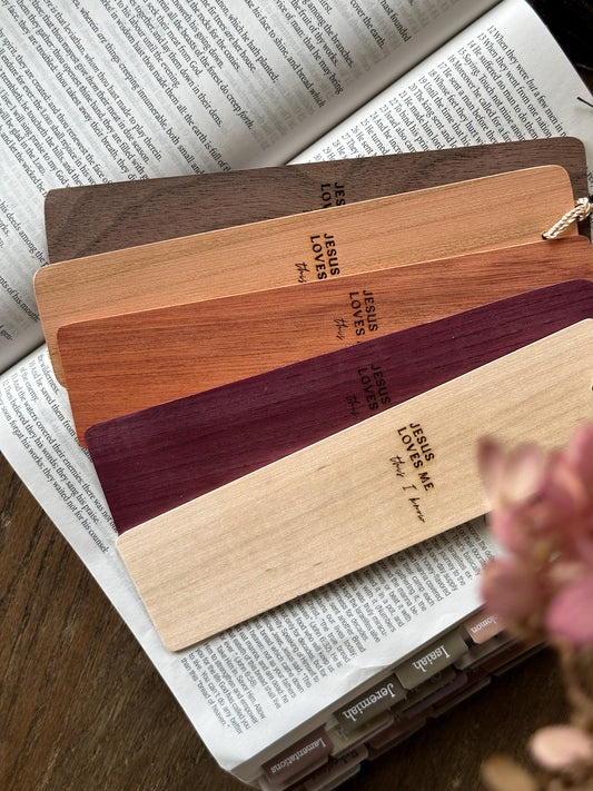 Jesus Loves Me, This I Know - Wooden Bookmarks