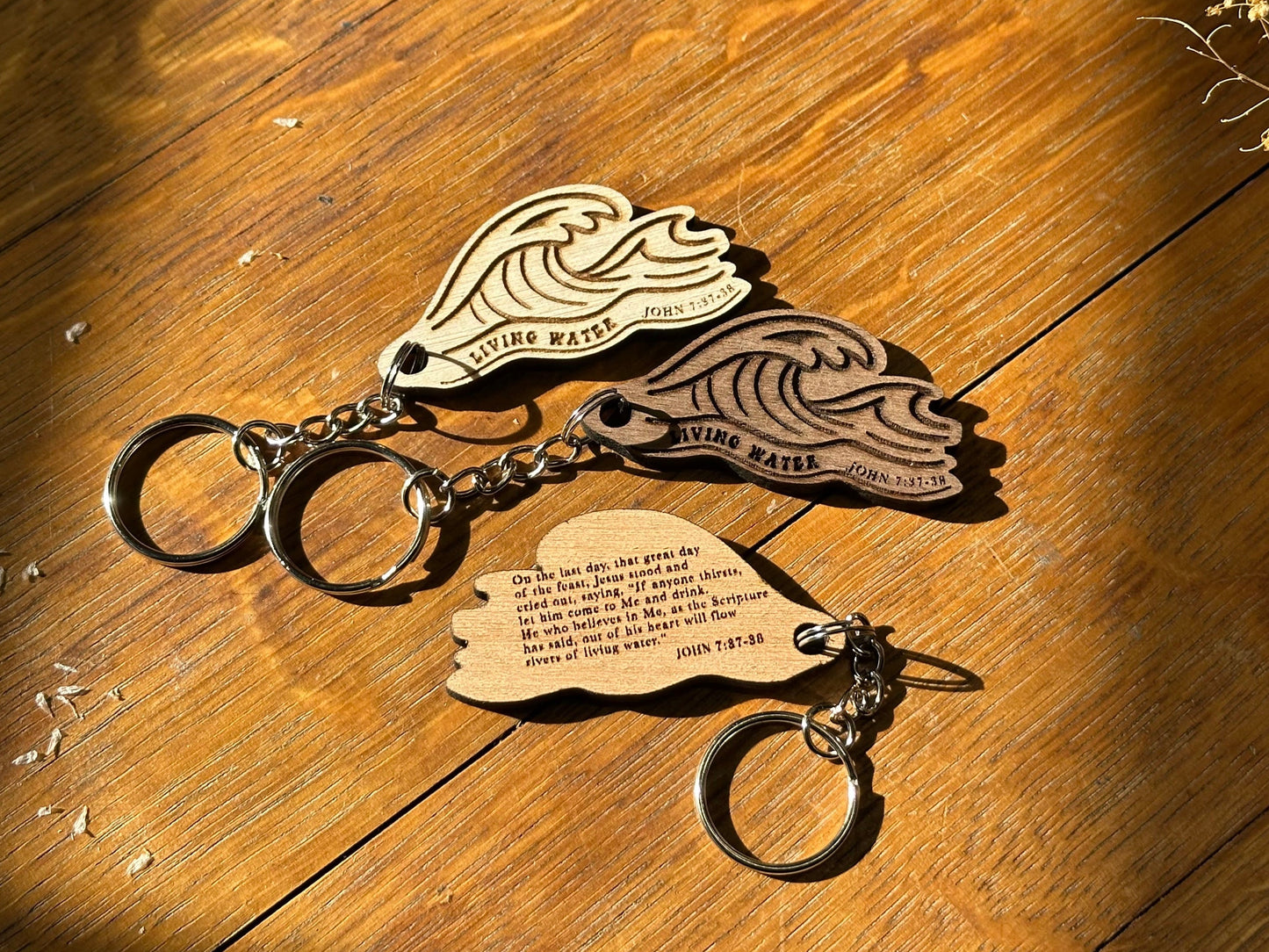 Living Water - Wooden Keychain