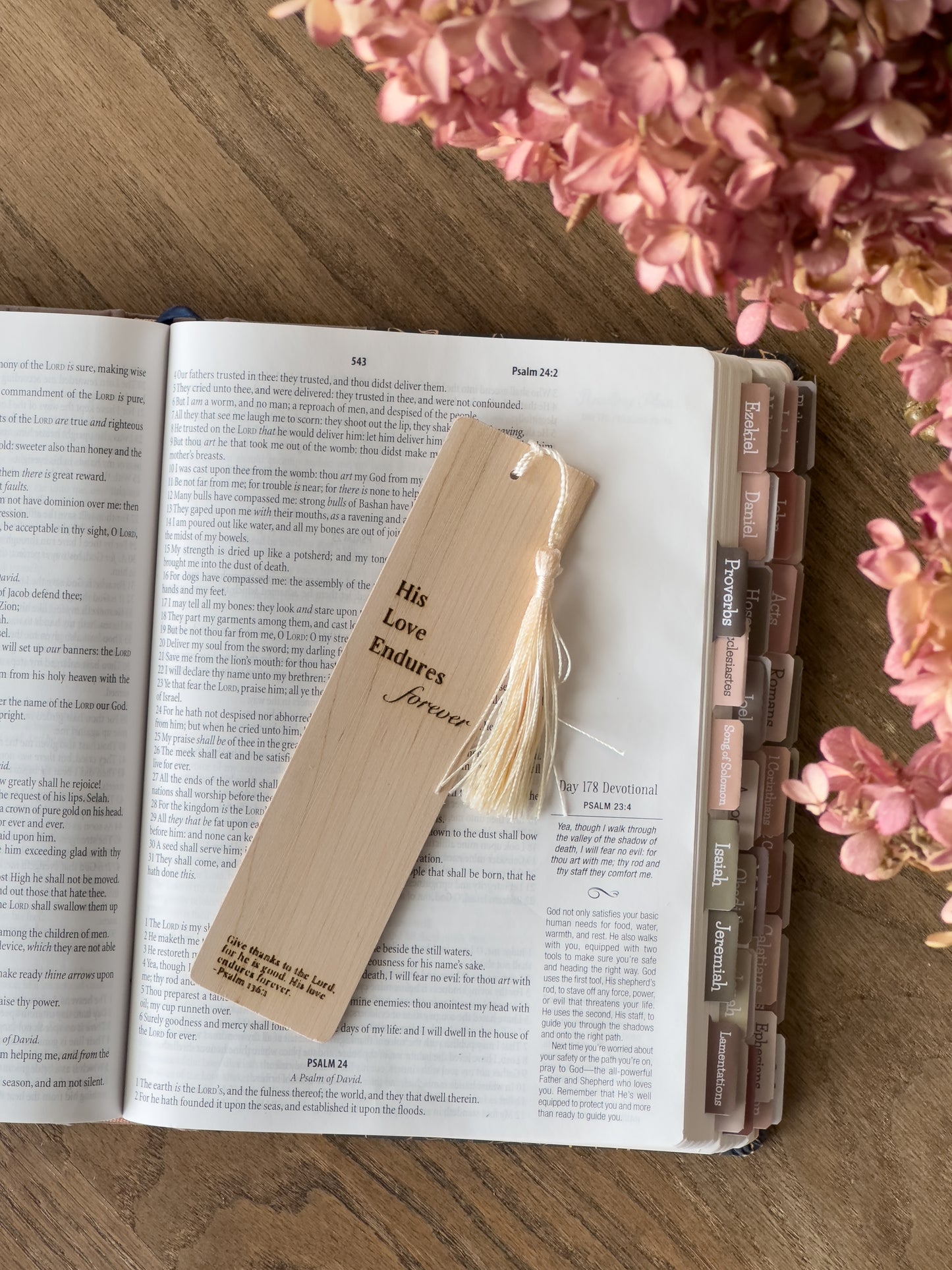 His Love Endures Forever - Wooden Bookmarks