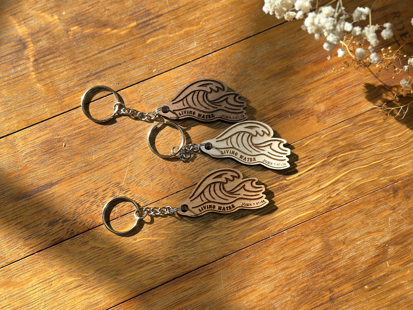 Living Water - Wooden Keychain