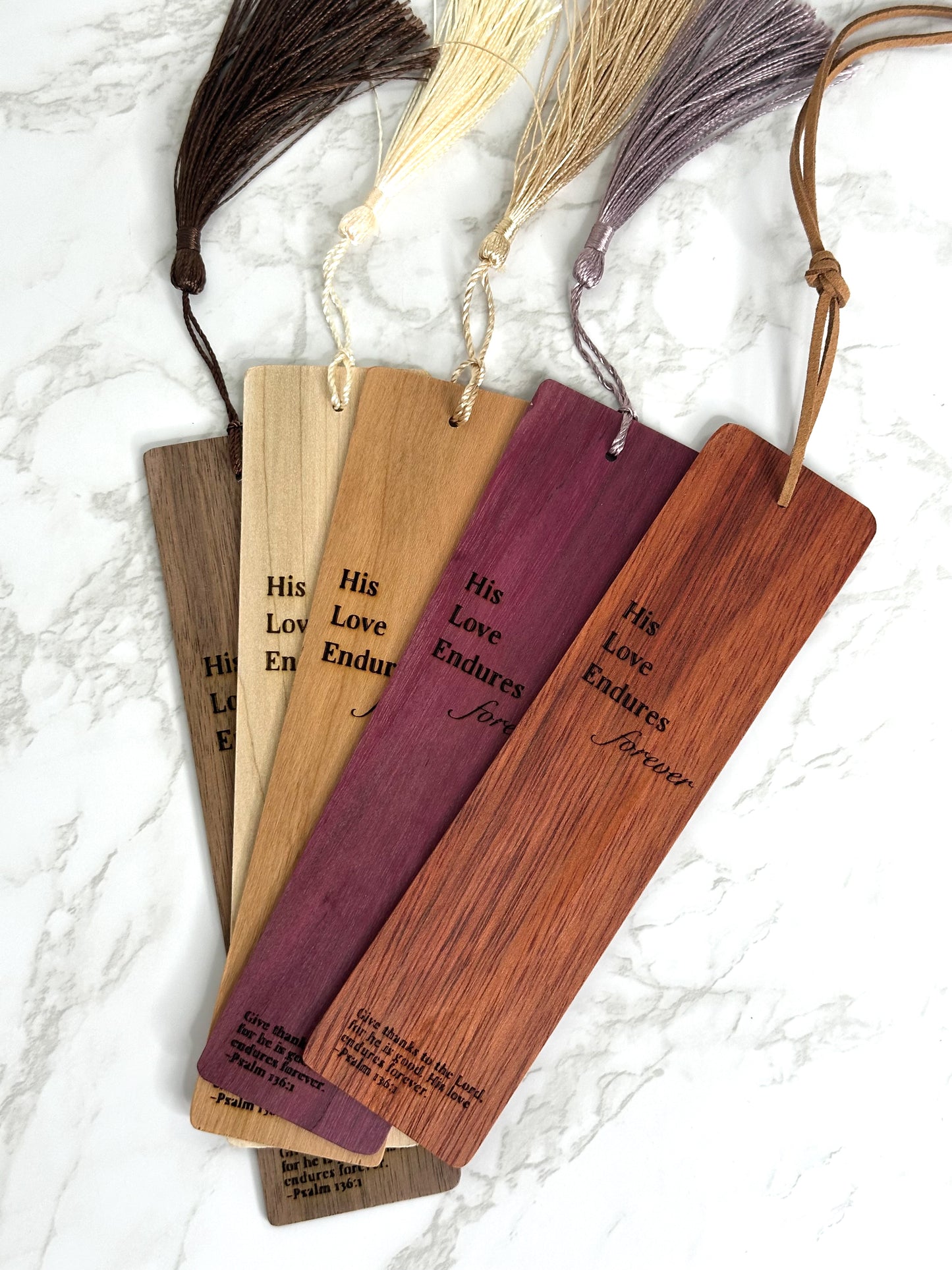 His Love Endures Forever - Wooden Bookmarks