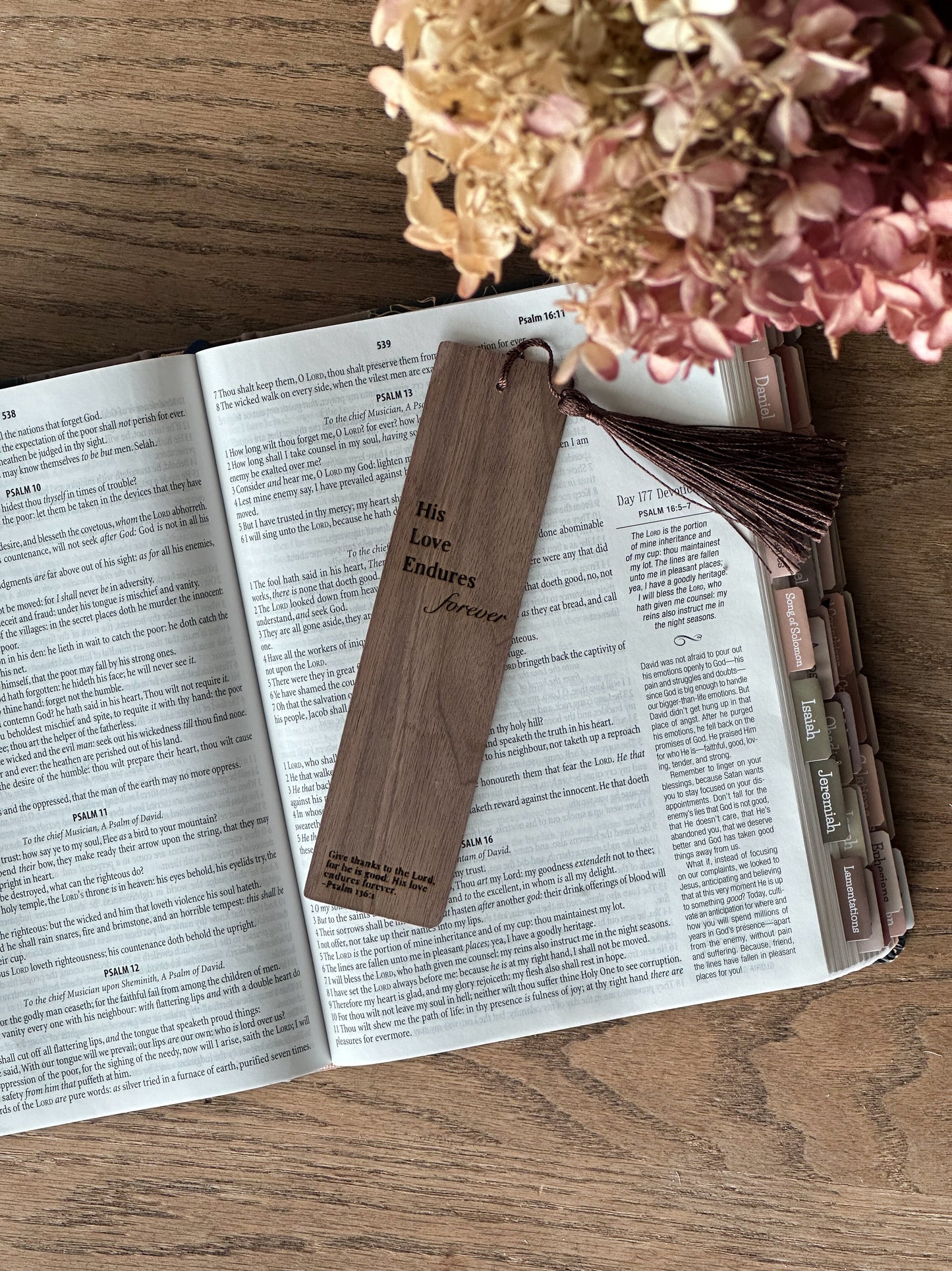 His Love Endures Forever - Wooden Bookmarks