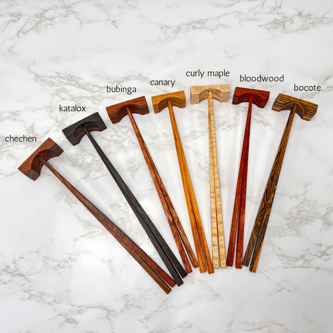 chopstick wood types graphic