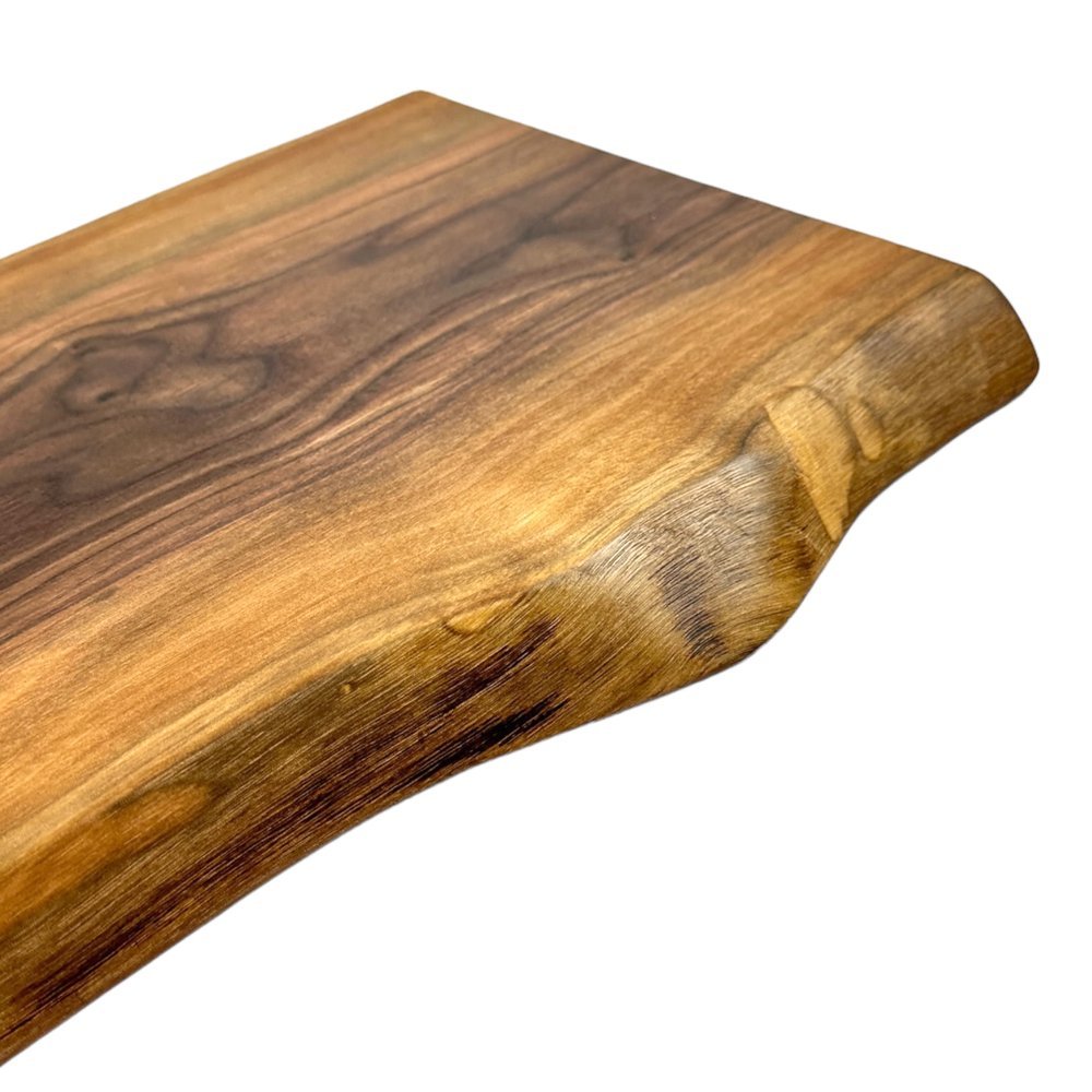Rustic live-edge Walnut - Handmade Wooden Charcuterie Board - RTS live edge detail view