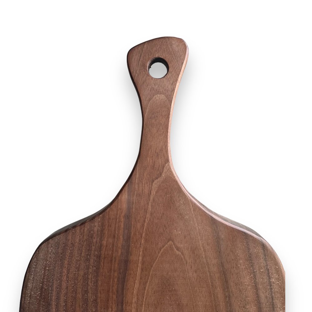 Walnut - Handmade Wooden Charcuterie Board - MTO large handle detail view