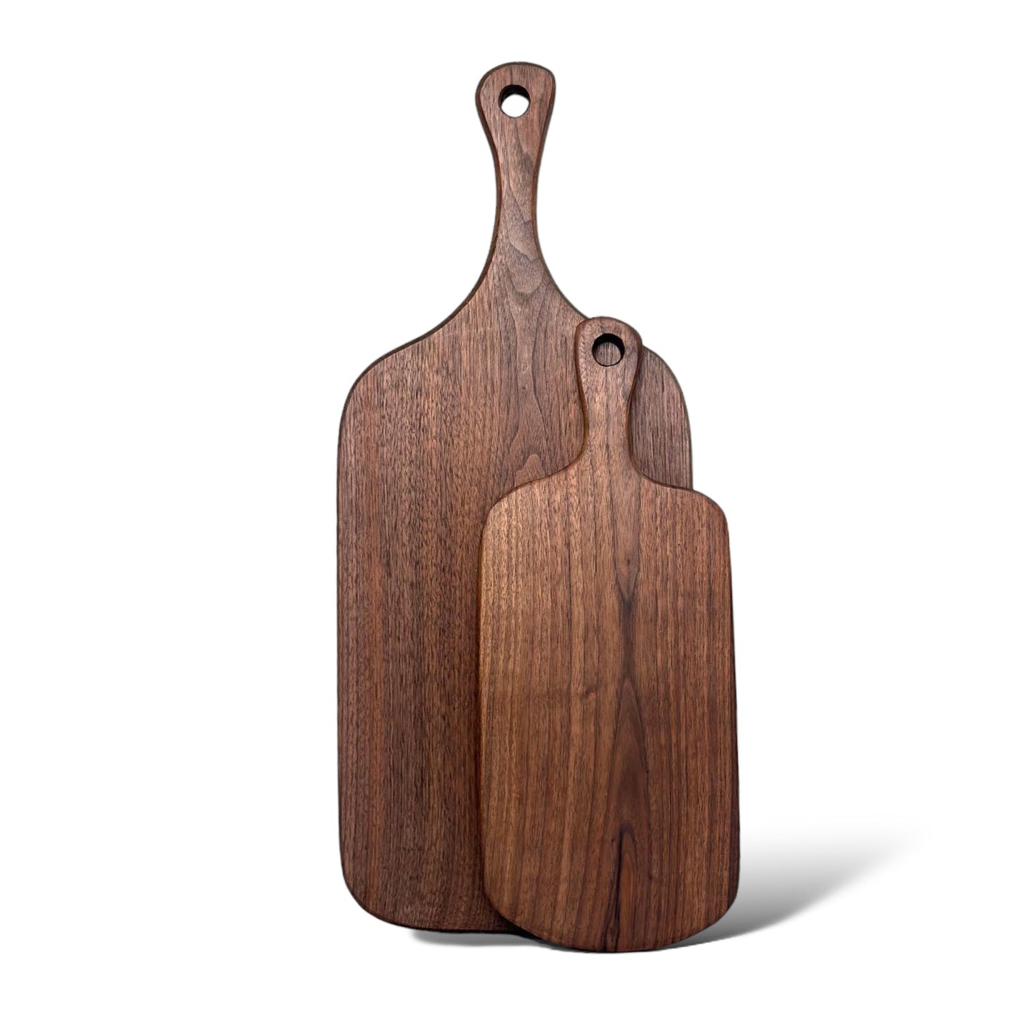 Walnut - Handmade Wooden Charcuterie Board - MTO small and large front views
