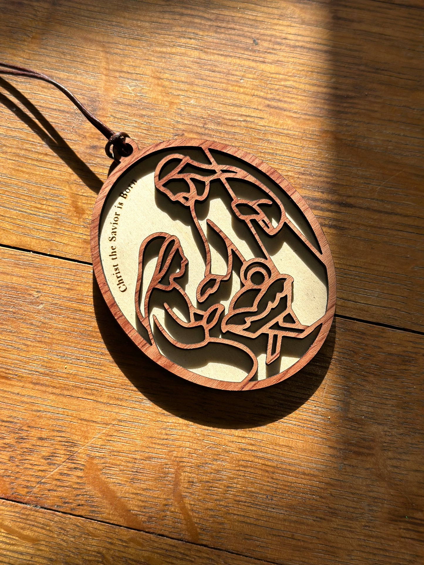 Christ the Savior is Born - Wooden Christmas Ornament