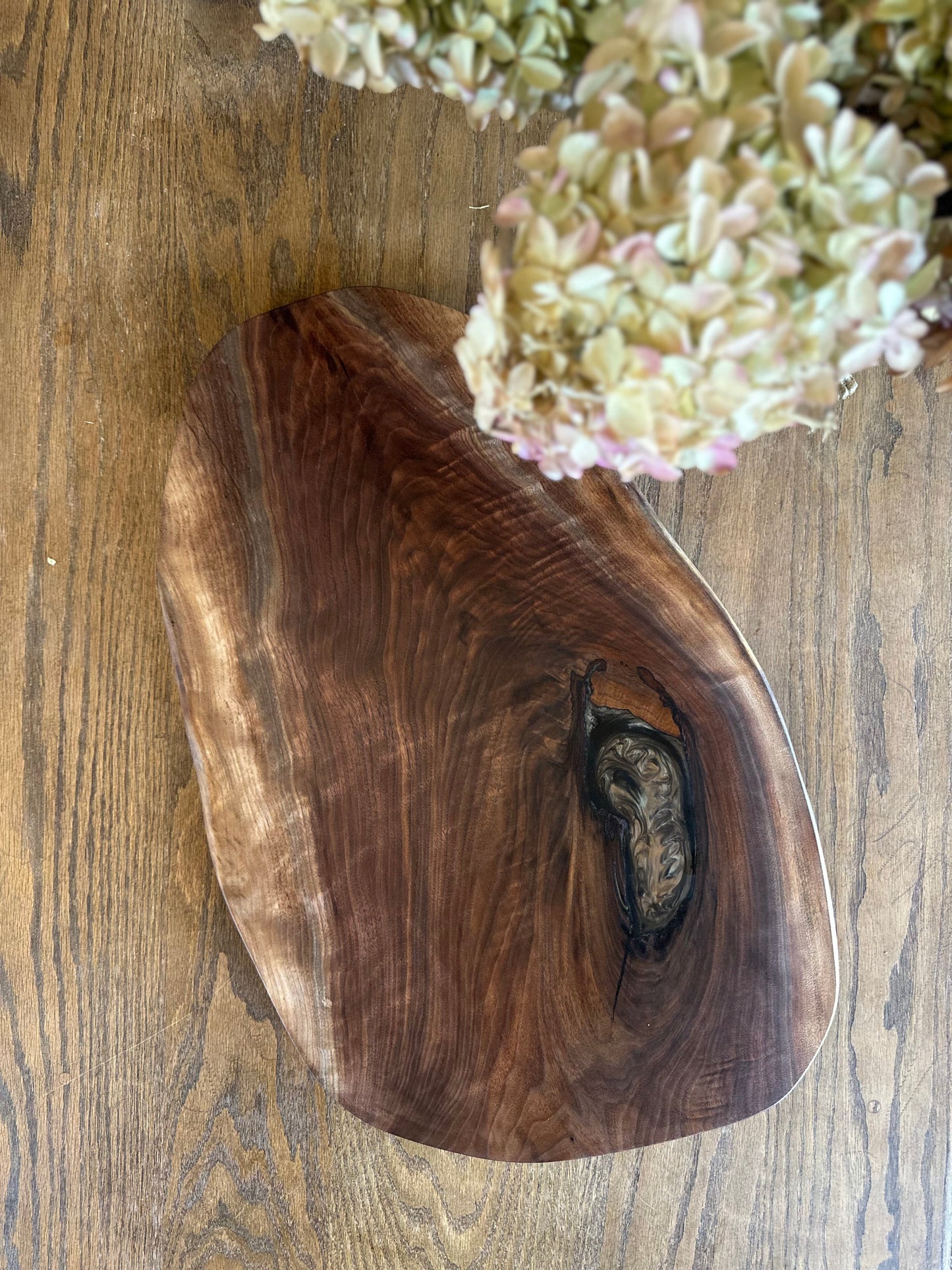 Walnut Epoxy Charcuterie Board Organic Shaped - Handmade Wooden Charcuterie Boards - one-off