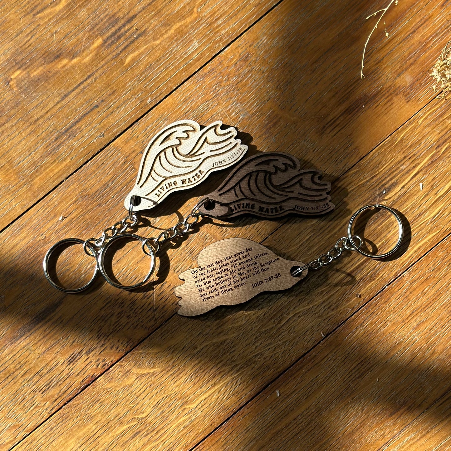 Living Water - Wooden Keychain