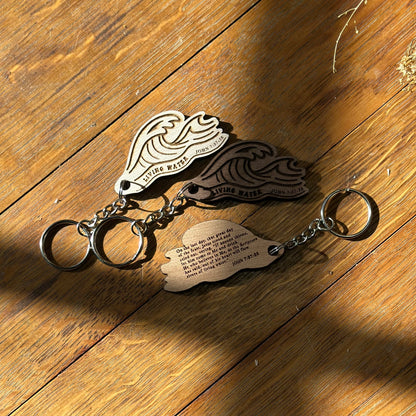 Living Water - Wooden Keychain
