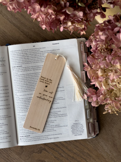 Proverbs 3:5 - Wooden Bookmarks Trust in the Lord, Lean Not On Your Own Understanding