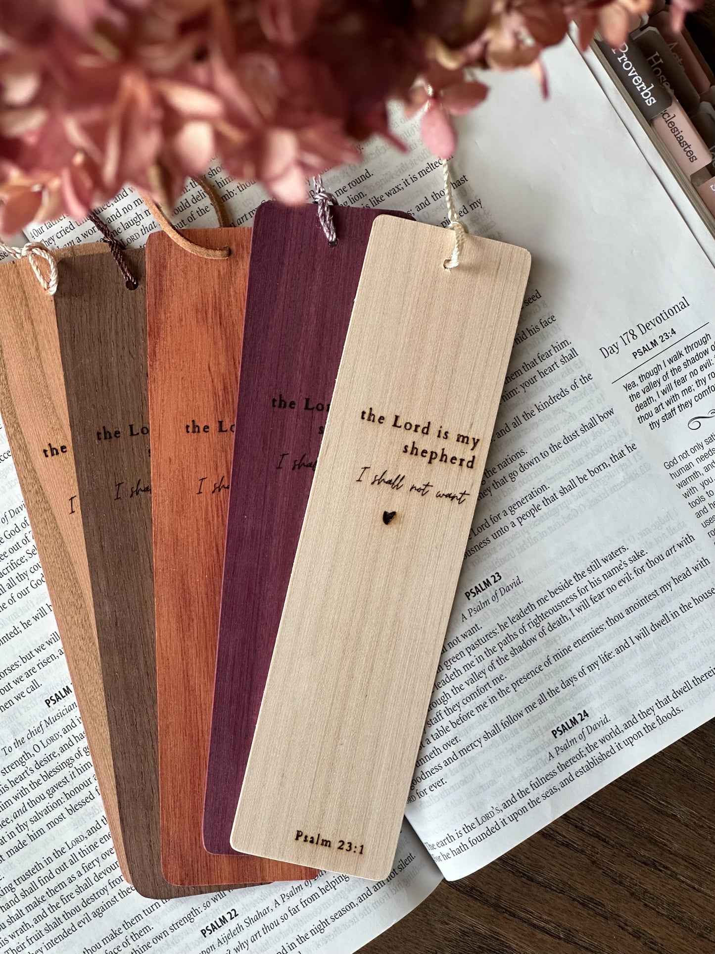 Psalm 23:1 - Wooden Bookmarks - The Lord is My Shepherd, I Shall Not Want