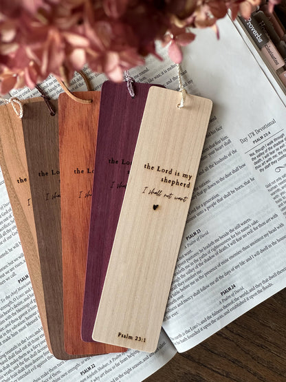 Psalm 23:1 - Wooden Bookmarks - The Lord is My Shepherd, I Shall Not Want