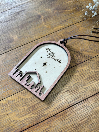 Nativity - wooden Christmas ornament