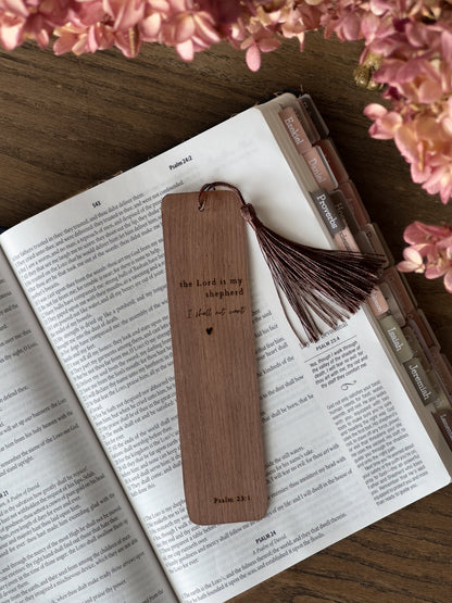 Psalm 23:1 - Wooden Bookmarks - The Lord is My Shepherd, I Shall Not Want