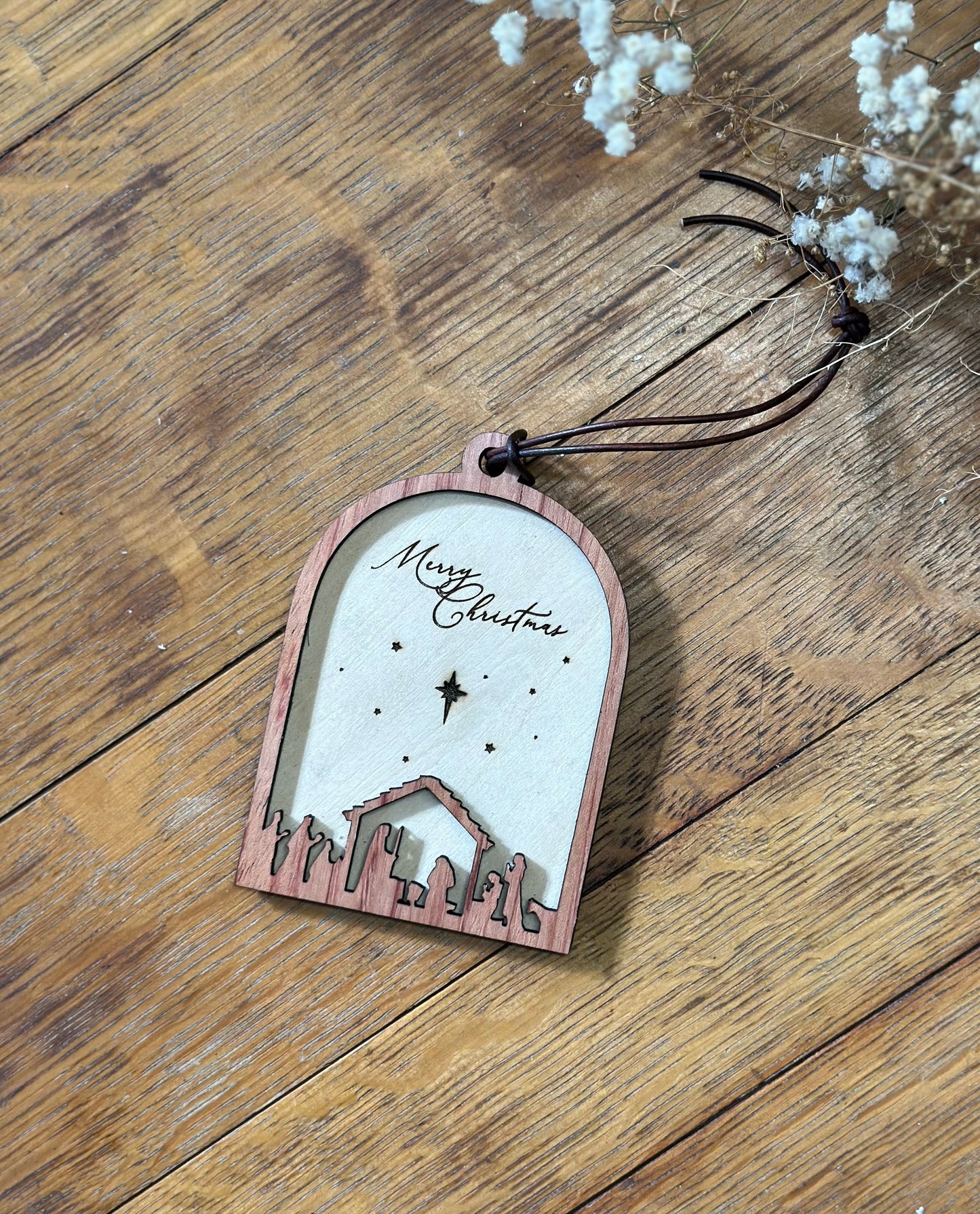 Nativity - wooden Christmas ornament