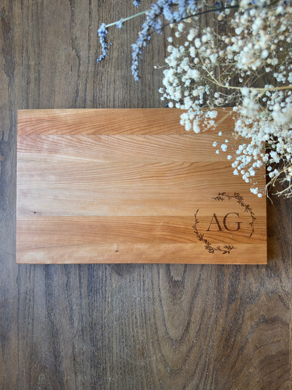 2 Letter Monogram Personalized Wooden Cutting Board