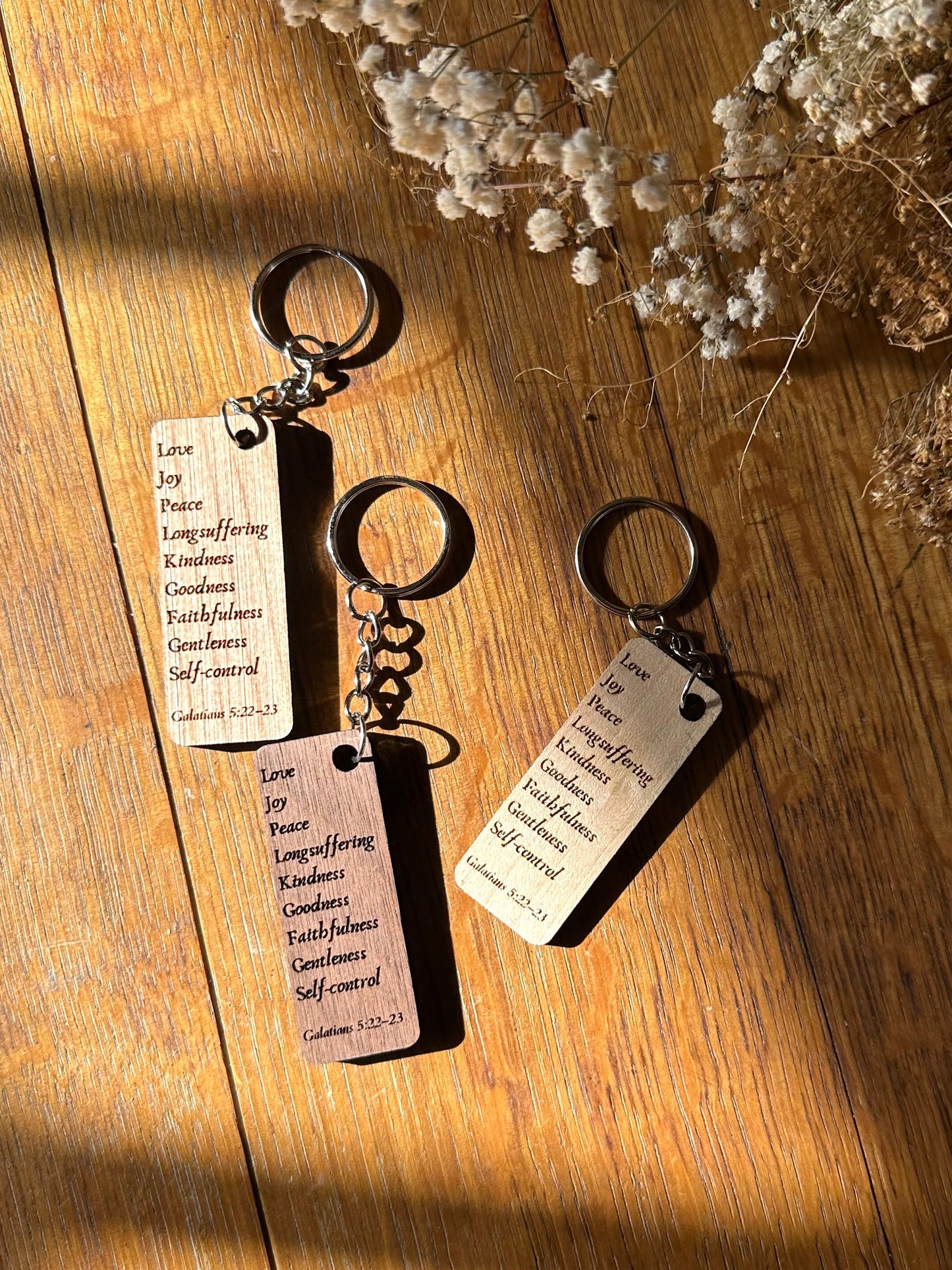 Fruit of the Spirit - Wooden Keychain