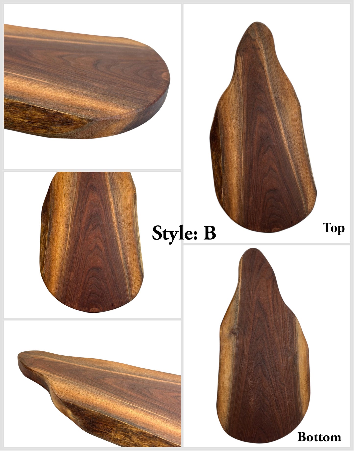 Live-edge Rustic Walnut - Handmade Charcuterie Boards - one-off