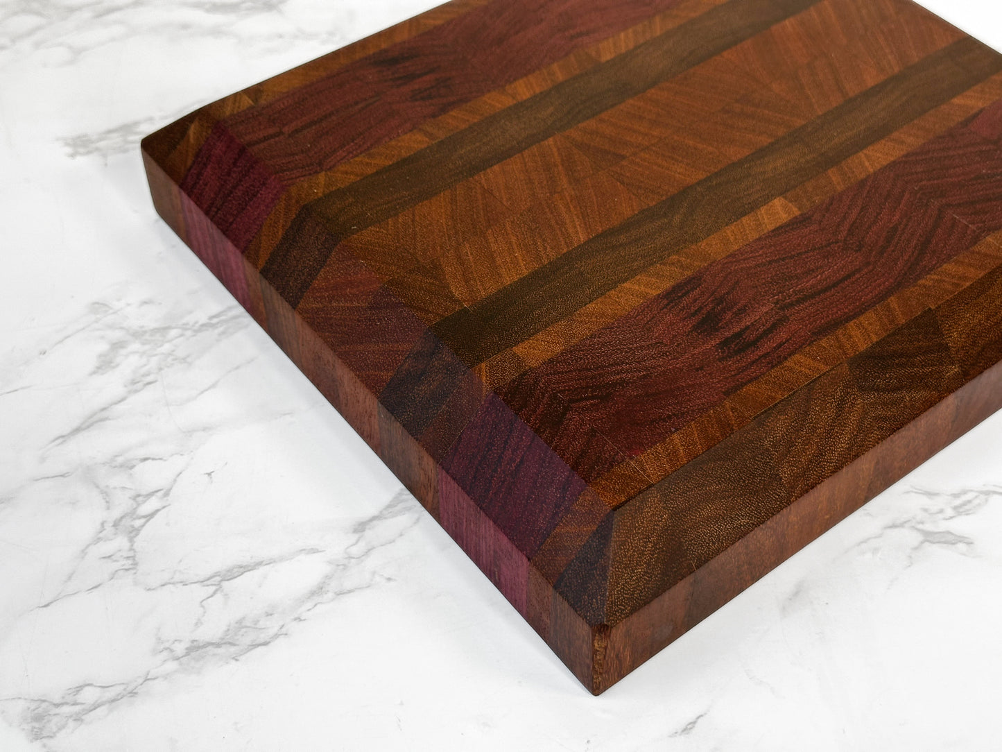 Second Chances -Exotic Granadillo & Purple Heart Endgrain Cutting Board