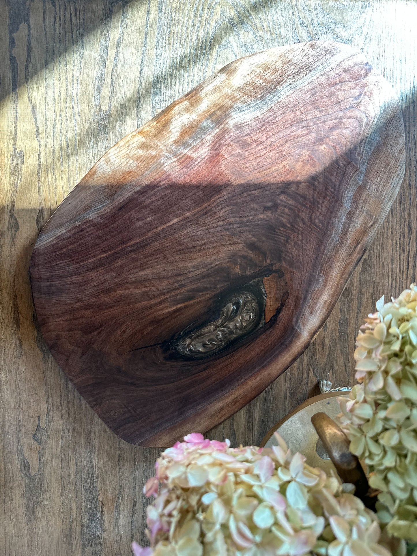 Walnut Epoxy Charcuterie Board Organic Shaped - Handmade Wooden Charcuterie Boards - one-off
