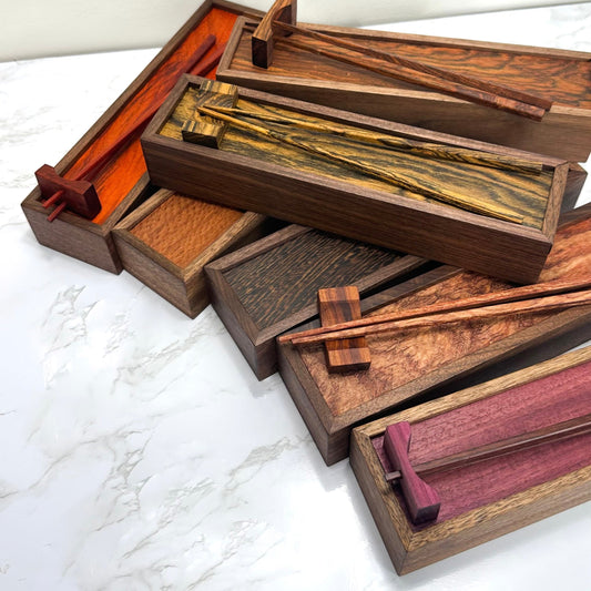 Business Logo Engraved Custom Chopstick Box Set