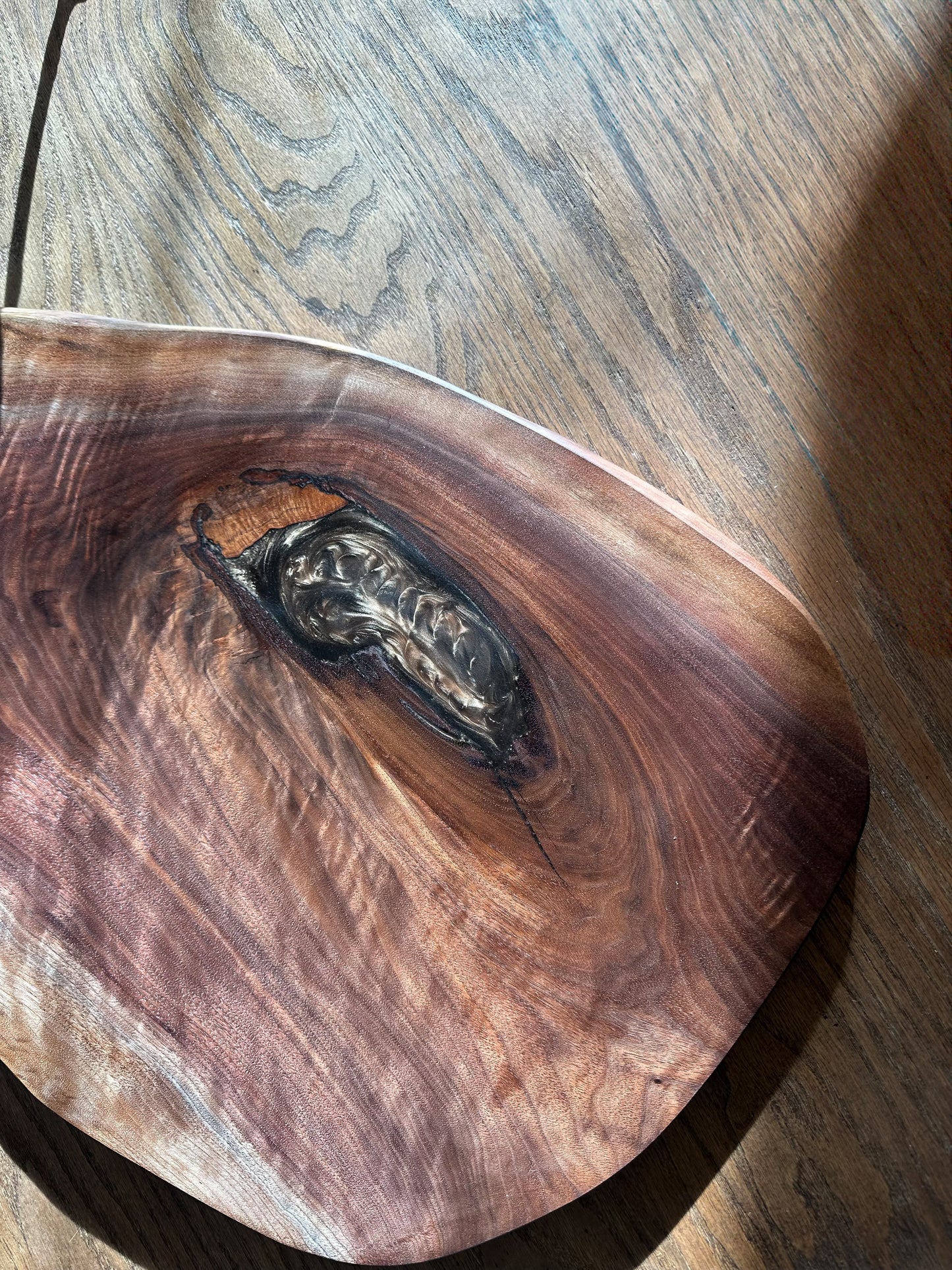 Walnut Epoxy Charcuterie Board Organic Shaped - Handmade Wooden Charcuterie Boards - one-off