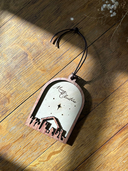 Nativity - wooden Christmas ornament