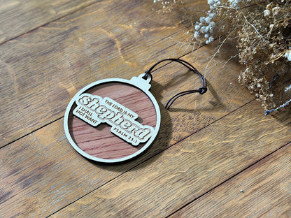 The Lord is My Shepherd- Psalm 23 Wooden Christmas Ornament