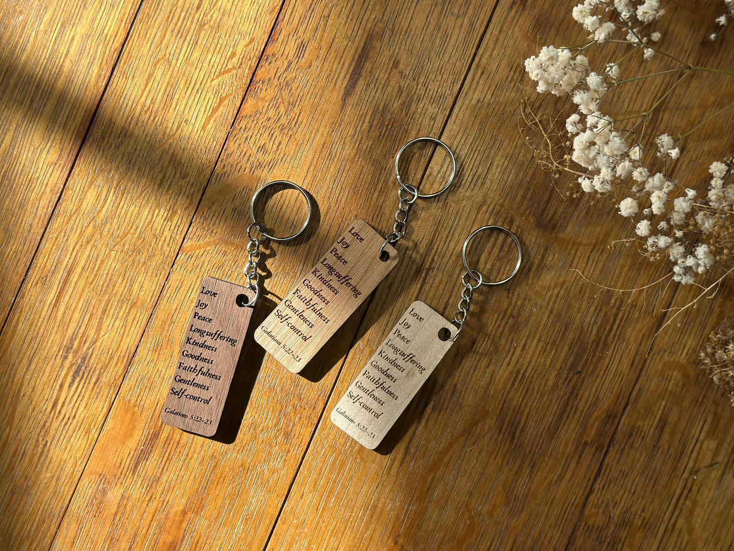 Fruit of the Spirit - Wooden Keychain