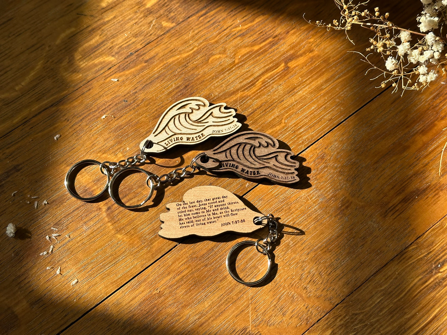 Living Water - Wooden Keychain