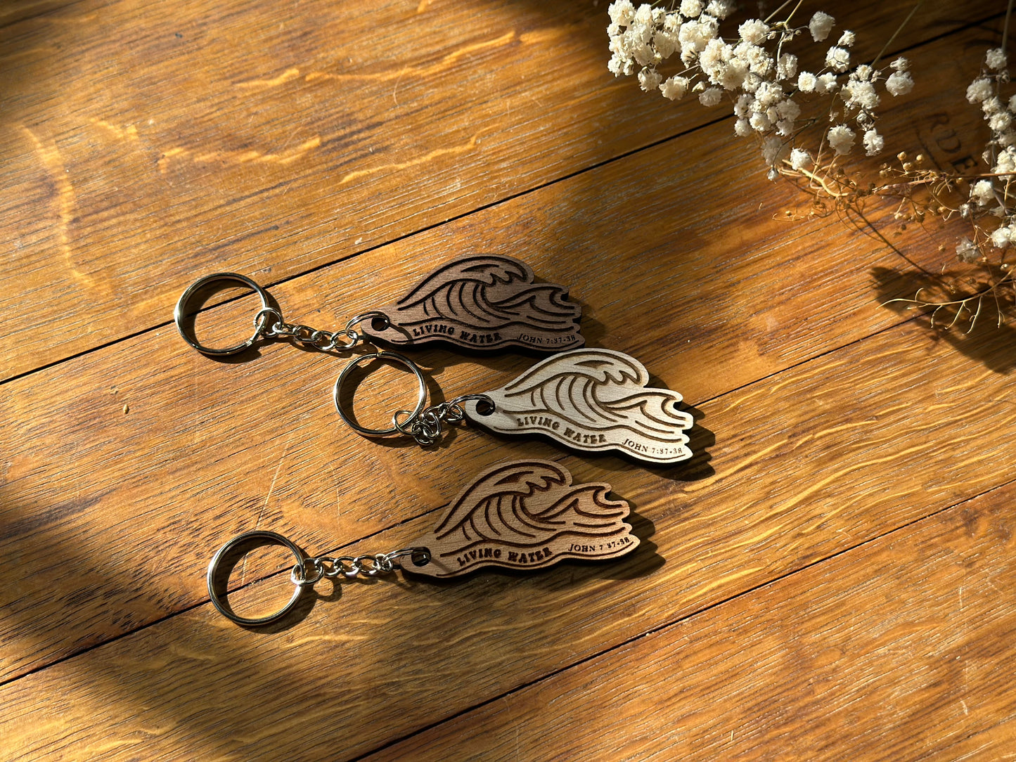 Living Water - Wooden Keychain