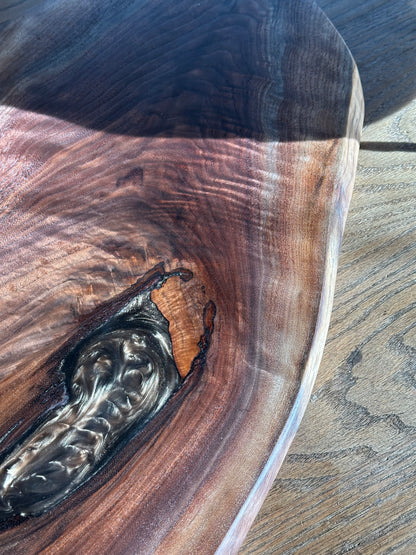Walnut Epoxy Charcuterie Board Organic Shaped - Handmade Wooden Charcuterie Boards - one-off