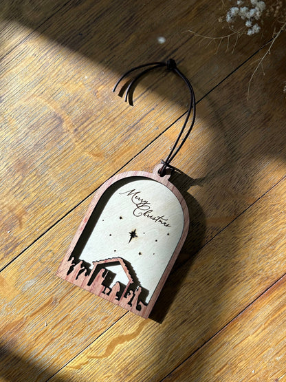 Nativity - wooden Christmas ornament