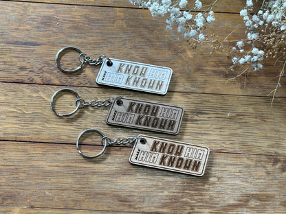 Know Him, Make Him Known - Wooden Keychain