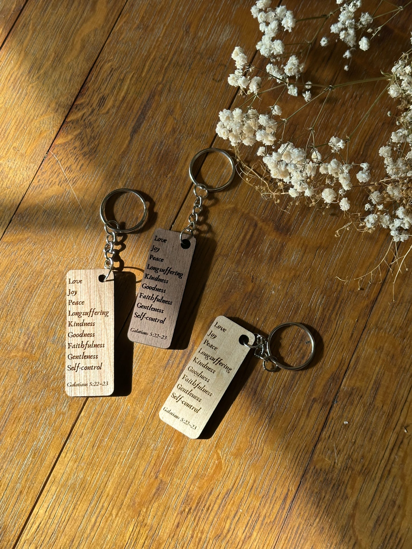 Fruit of the Spirit - Wooden Keychain