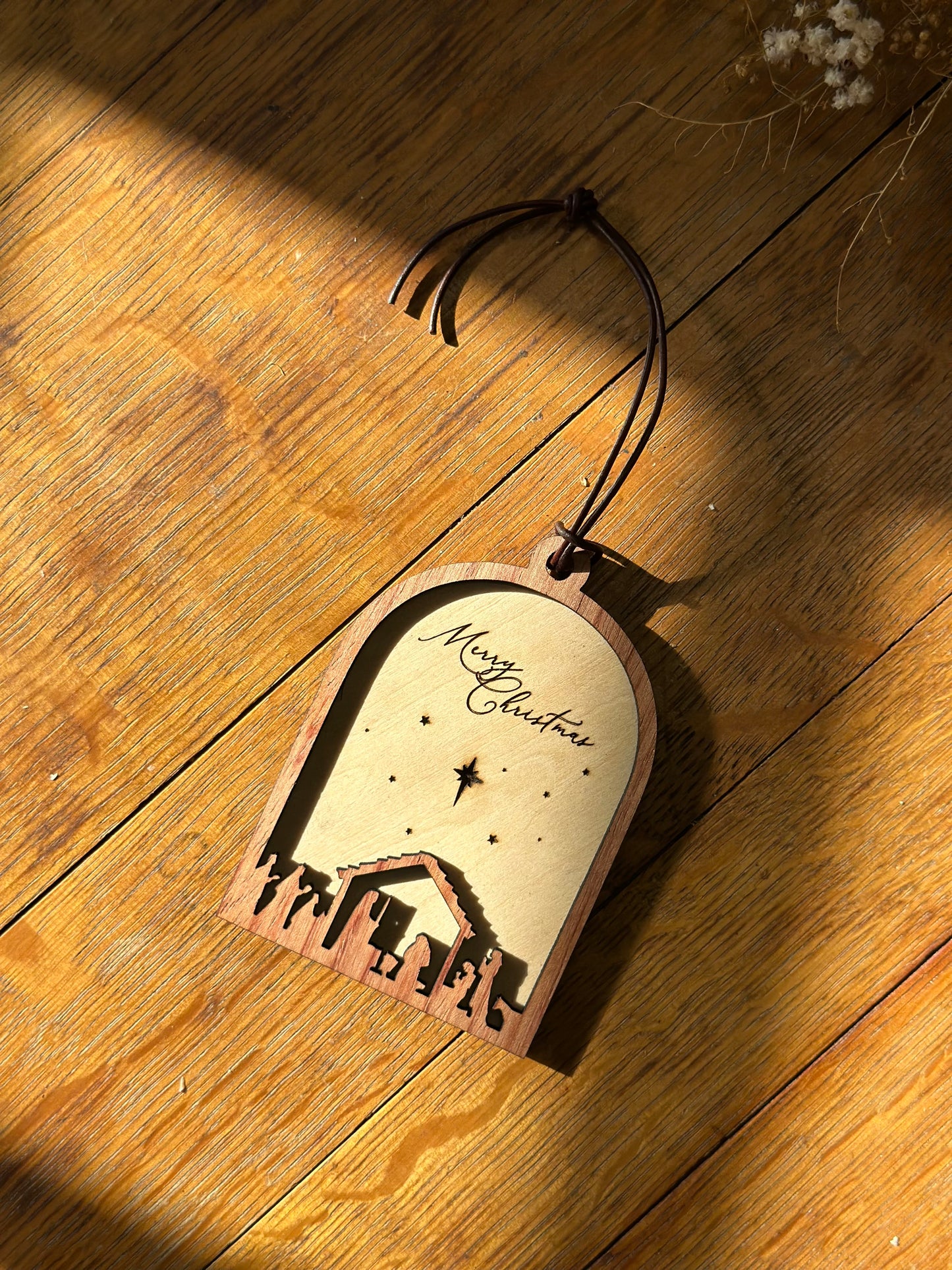 Nativity - wooden Christmas ornament