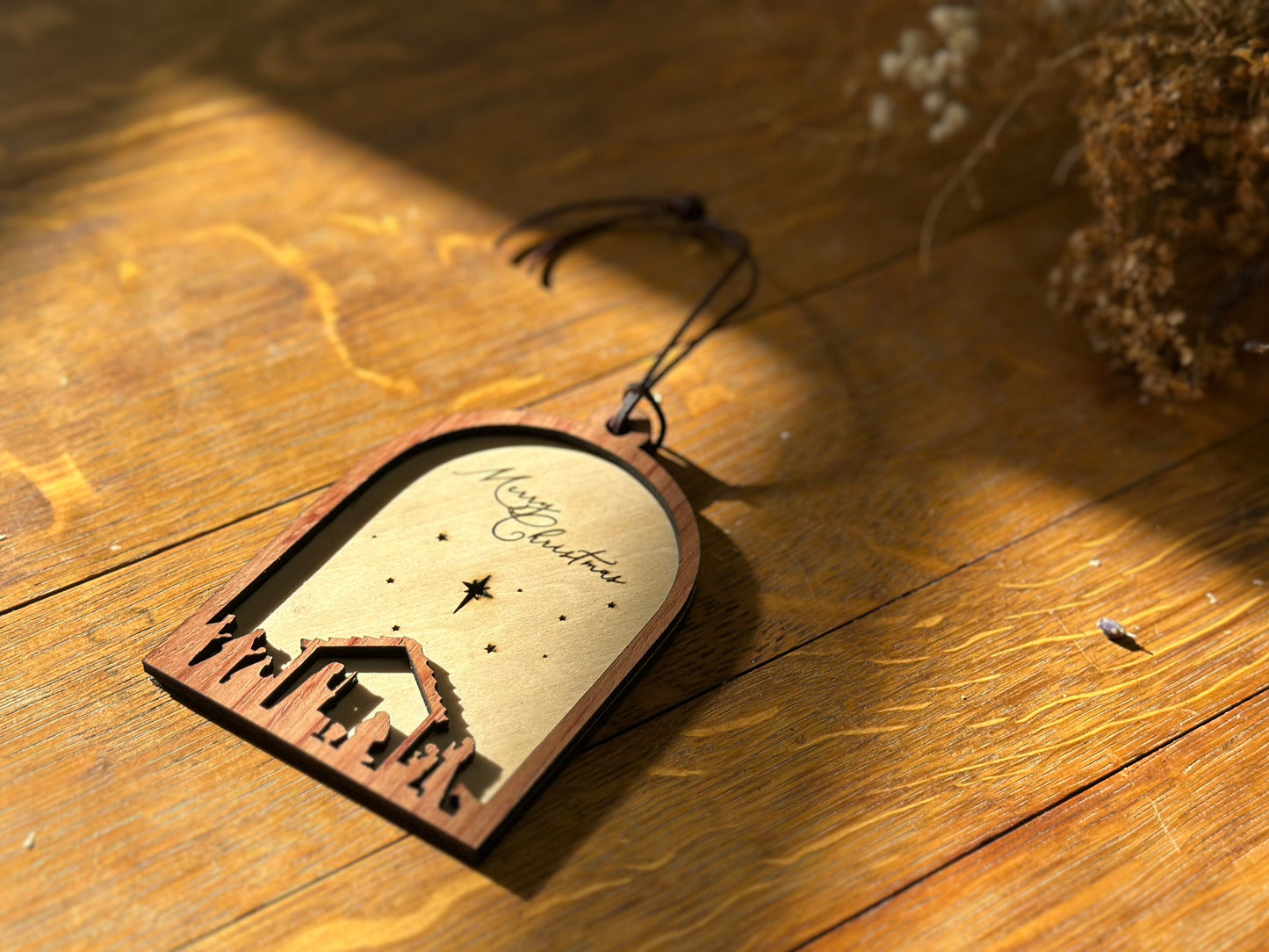 Nativity - wooden Christmas ornament