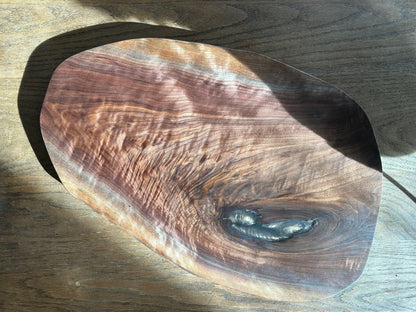 Walnut Epoxy Charcuterie Board Organic Shaped - Handmade Wooden Charcuterie Boards - one-off