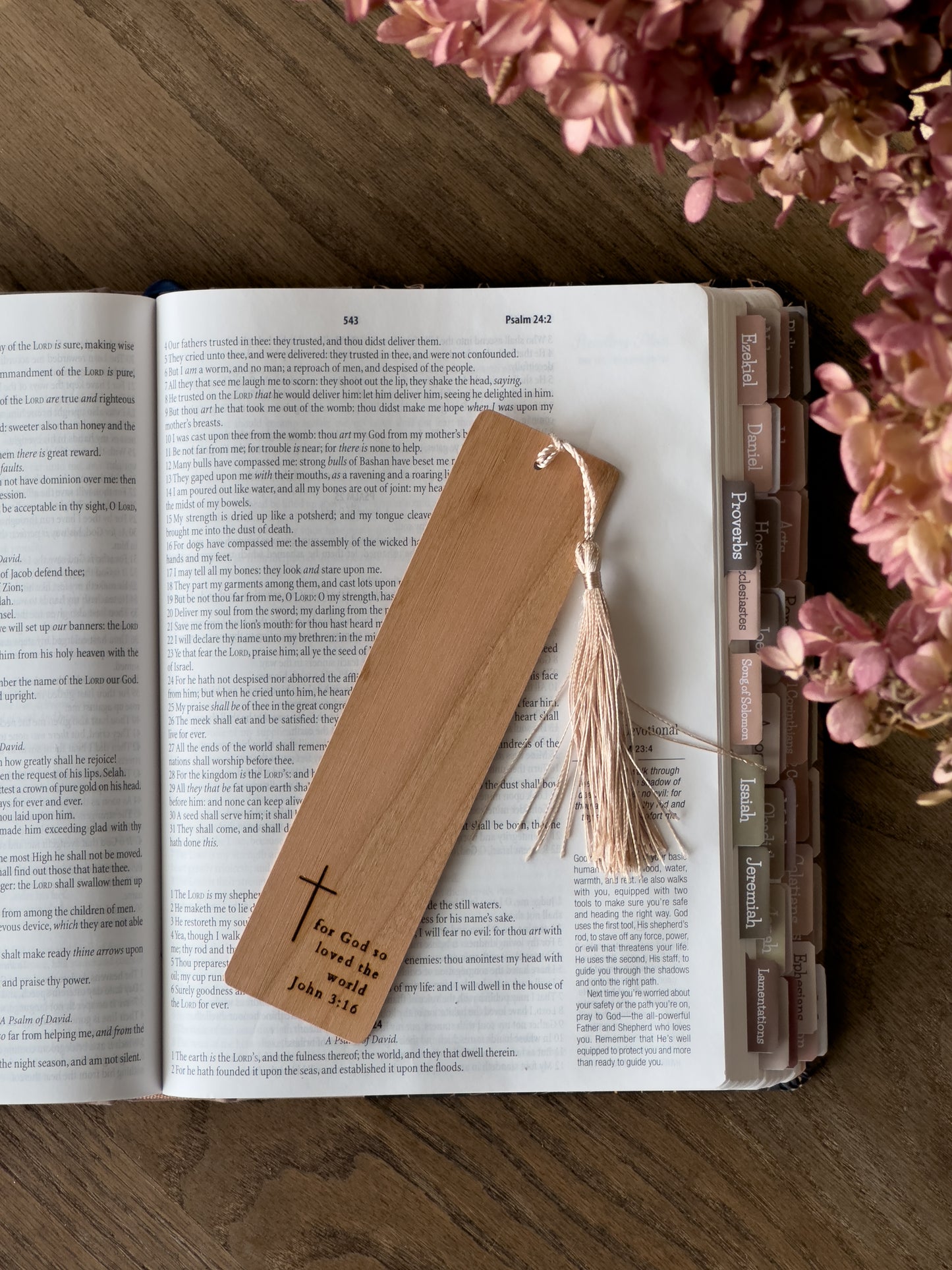 John 3:16 - Wooden Bookmarks - For God So Loved The World, He Gave His One & Only Son