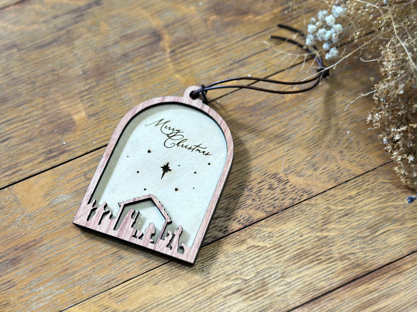 Nativity - wooden Christmas ornament