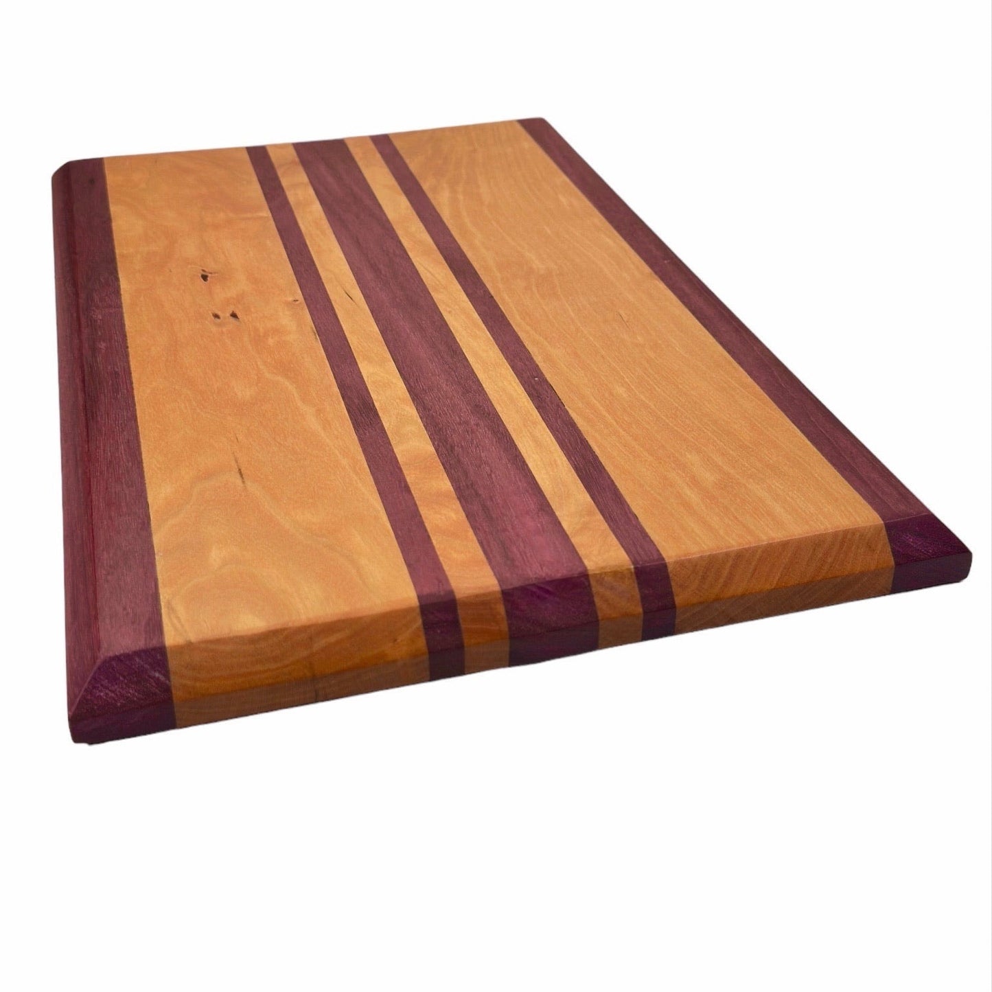 Cherry and Purple Heart - Handmade Wood Cutting Board