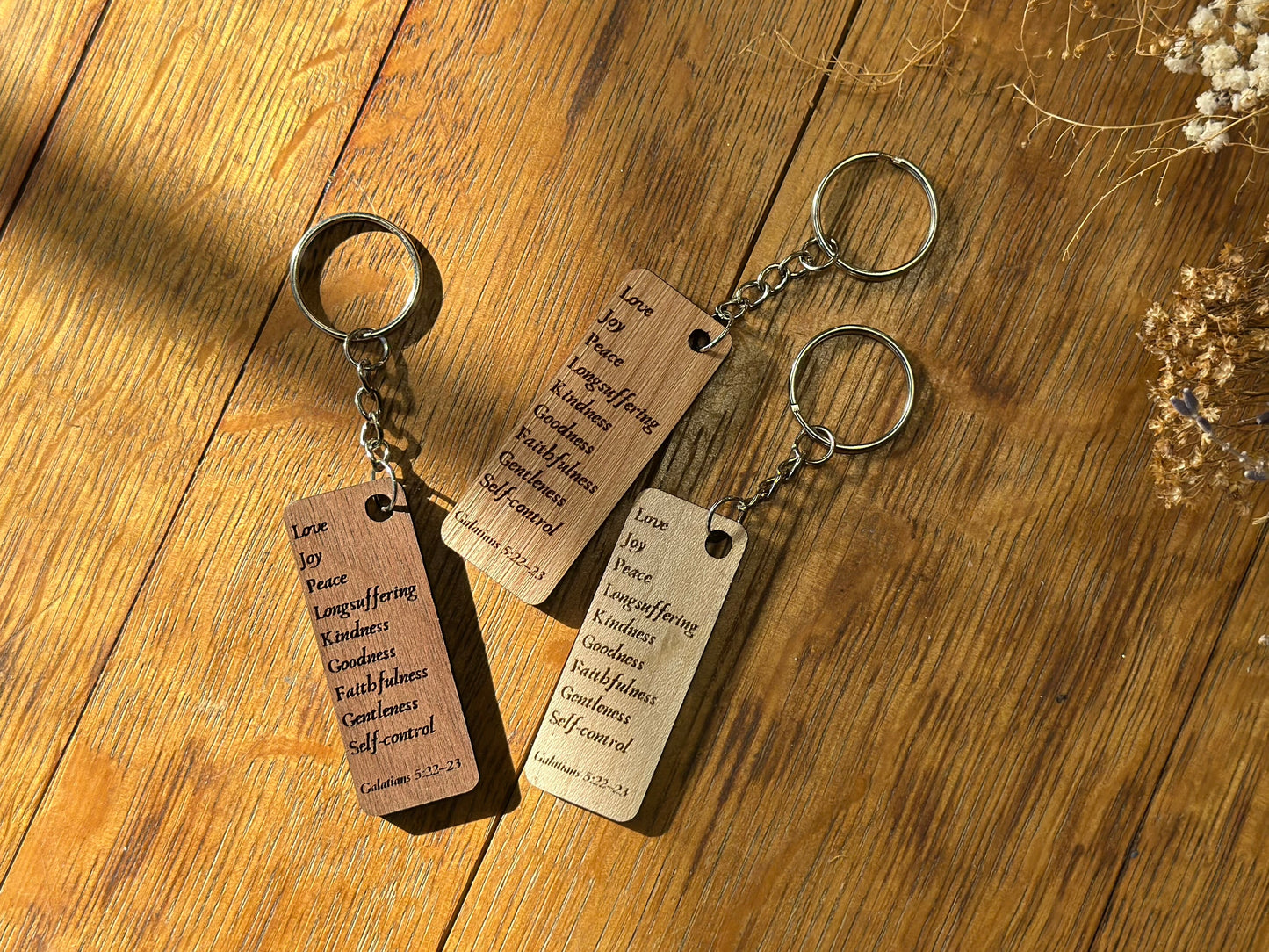Fruit of the Spirit - Wooden Keychain