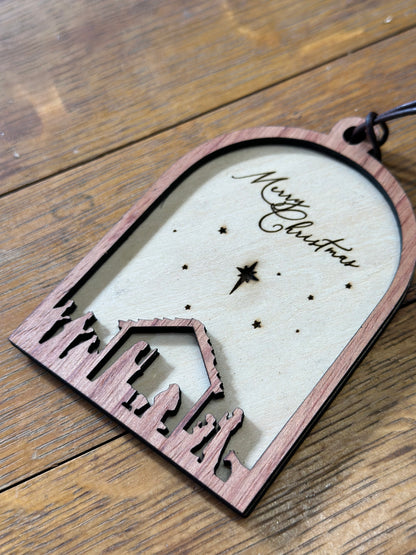 Nativity - wooden Christmas ornament