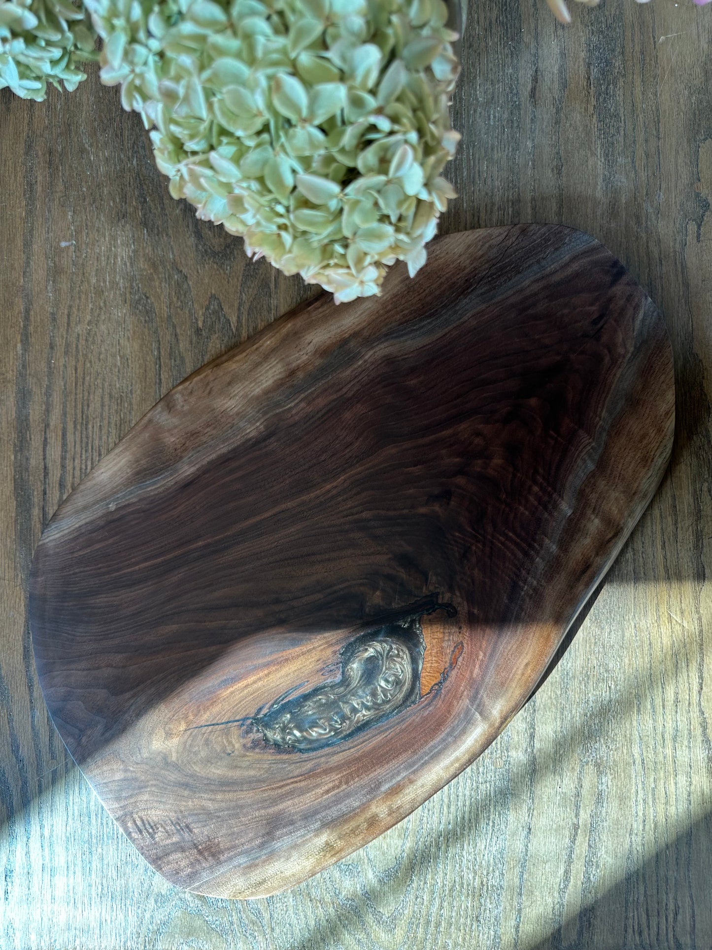 Walnut Epoxy Charcuterie Board Organic Shaped - Handmade Wooden Charcuterie Boards - one-off