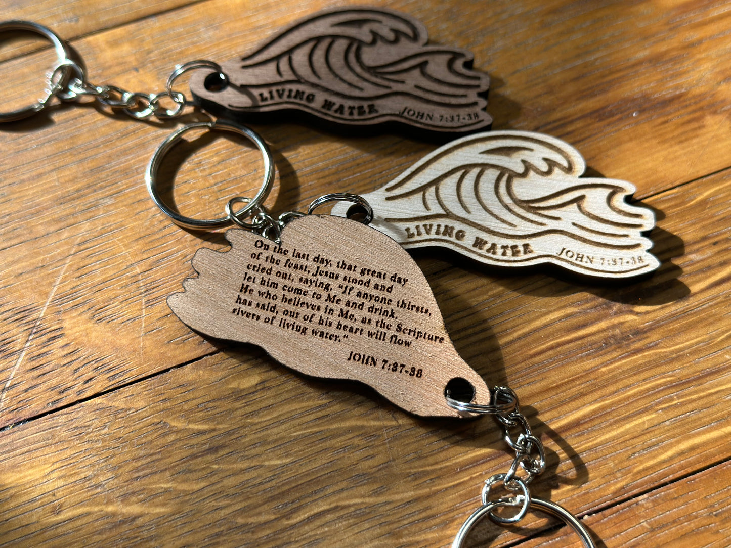 Living Water - Wooden Keychain