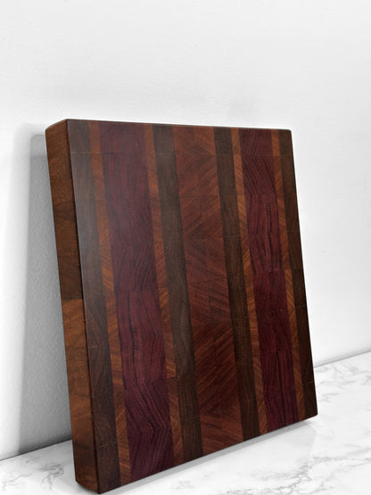 Second Chances -Exotic Granadillo & Purple Heart Endgrain Cutting Board