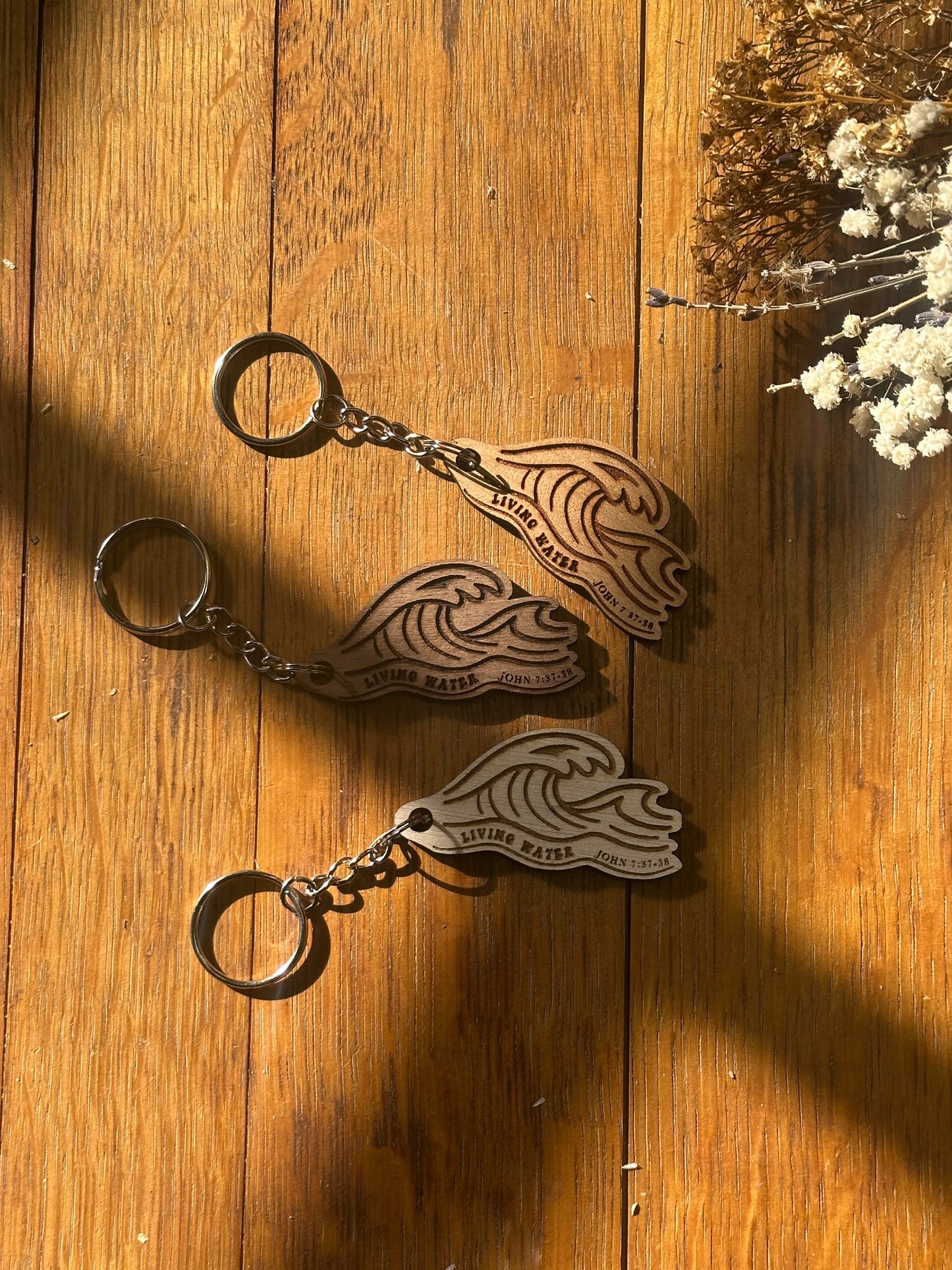 Living Water - Wooden Keychain
